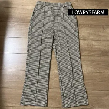 [ LOWRYSFARM ] 체크 팬츠 롱 바지 두꺼운 원단 밴딩