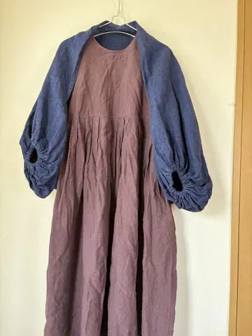 린넨 네이비 가디건 볼레로