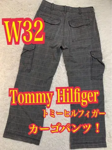 Tommy Hilfiger 카고 팬츠 데님 청바지 체크 W32