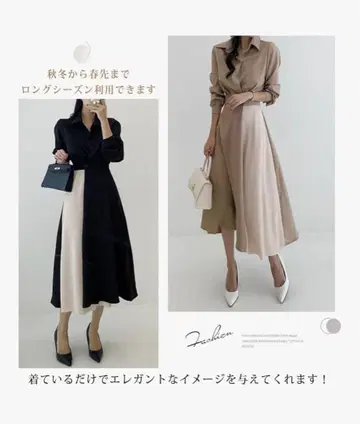 [ 당일 발송 가능 ] A라인 셔츠 원피스 베이지