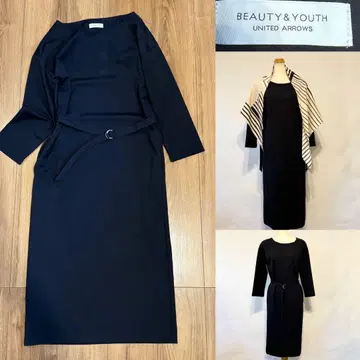 BEAUTY&YOUTH UNITED ARROWS 벨트 원피스 네이비