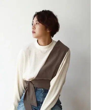 투데이풀 원숄더 스웨이드 뷔스티에