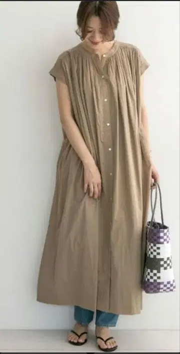 어반 리서치 도어스 코튼 보일 맥시 원피스 저널 스탠다드
