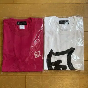 오와라 카제노본 디자인 T셔츠 세트 (핑크 화이트)