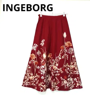 새상품급! INGEBORG 잉게보그 코튼 롱 스커트 초화 M