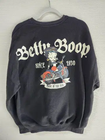 Betty Boop 맨투맨 M 사이즈 다크 그레이 남성용 여성용