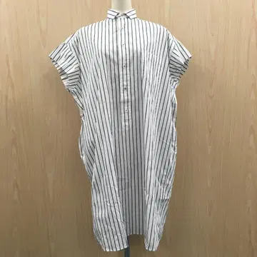 틱카 스트라이프 셔츠 원피스 F0903A12