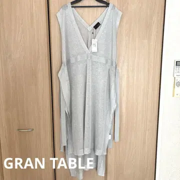 미사용 새상품 [ GRAND TABLE ] 롱 가디건 튜닉 라이트 그레이