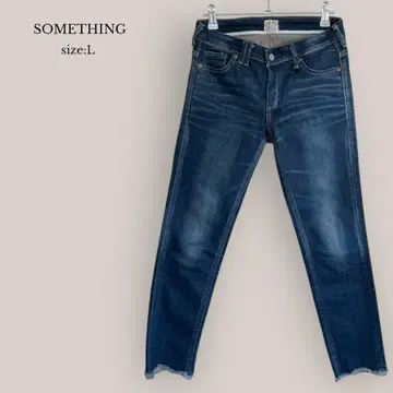 [ 썸씽 ] SOMETHING 스키니 데님 스트레치 밑단 데미지 L 상당