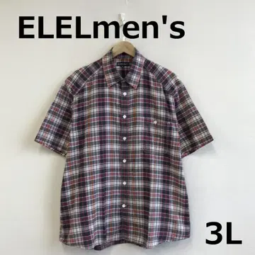 A0903A06 [ ELELmen's ] 체크 무늬 반팔 셔츠