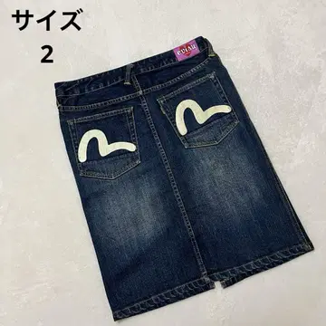 새상품급 EVISU DONNA 데님 스커트 카모메 2
