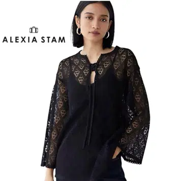 ALEXIASTAM 오픈 워크 니트 탑 / 시스루 패턴 상의