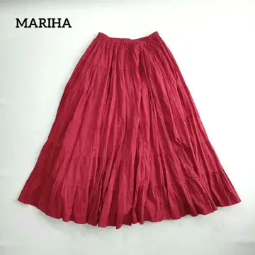 MARIHA 마리하 초원의 무지개 스커트 티어드 롱 스커트 빨간색