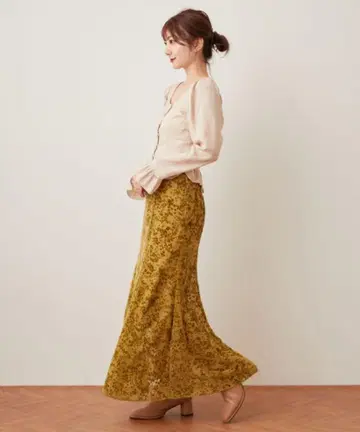 deicy | me couture 보타니컬 벨벳 펄 스커트