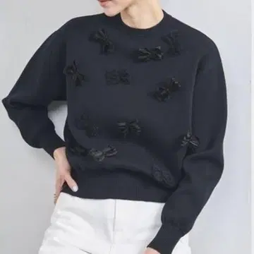 유나이티드 애로우즈 3D 리본 크루넥 니트