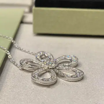 실버 925 꽃 모양 펜던트 목걸이