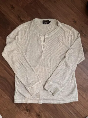RRL 기무라 타쿠야 착용 와플 니트 코튼 헨리넥 L 서멀 헨리넥
