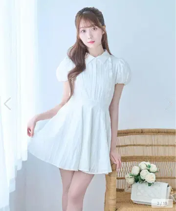 로제 뮤즈 cotton lace flare mini onepiece