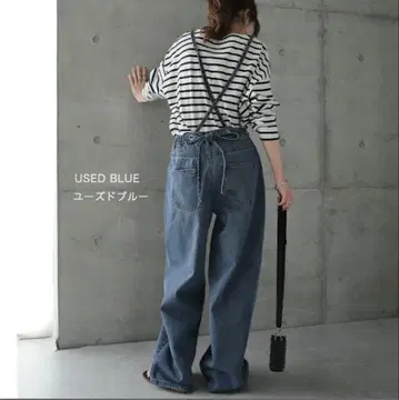 HUG.U 하그유 2way 살로펫 데님 M 사이즈 유즈드 블루