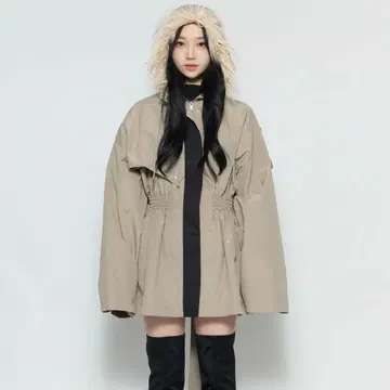 S fur embroidery trench theredthread