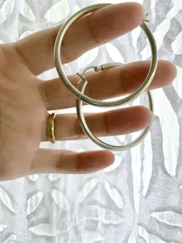 vintage silve925 후프 귀걸이