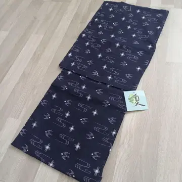카스리가라 쇼와 모던 유카타 다크 네이비 쿠루메카스리 류큐카스리풍