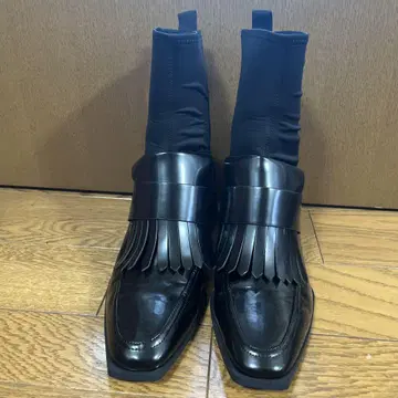 자라 ZARA 삭스 부츠 프린지 블랙 40 26cm