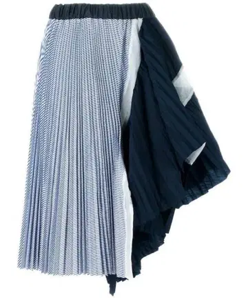 새상품급 Sacai 비대칭 플리츠 스커트