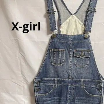 X-girl 엑스걸 데님 살로펫 오버롤 크로스백 XS