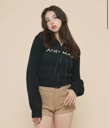 andmary Jeniffer knit hoodie set black