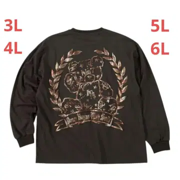 in the attic 베어 실루엣 발포박 프린트 긴팔 T셔츠 m8j