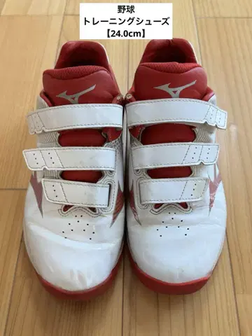[ 24.0cm ] Mizuno 트레이닝 슈즈 화이트/레드