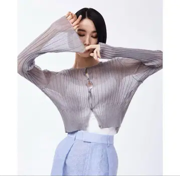 스터닝 루어 시어 리브 가디건 그레이 S
