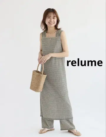 [ relume ] 스트레치 크레이프 스퀘어 넥 원피스