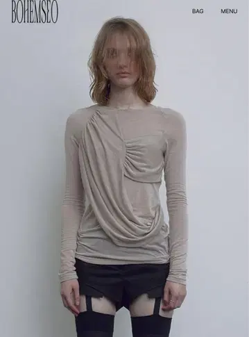BOHEMSEO SOFT DRAPING T, BEIGE