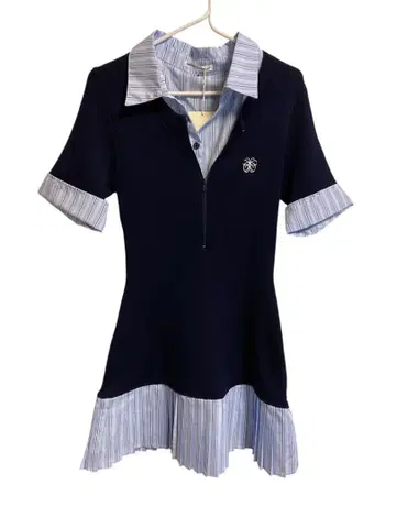 continuer de nice claup 직물 도킹 니트 원피스