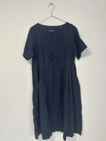 nest Robe 네스트로브 프론트 턱 원피스 린넨100% 네이비