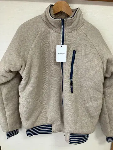 BOWWOW 바우와우 파일 플리스 자켓 베이지/네이비 L