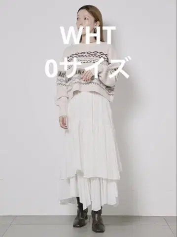 SNIDEL 이레헴 티어드 볼륨 스커트 WHT 0 사이즈