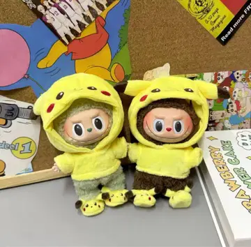 LABUBU 라브부 17cm 인형옷 인형탈 피카츄 3종 세트