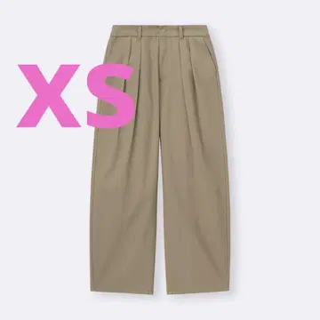 GU 치노 배럴 레그 턱 팬츠 XS 베이지