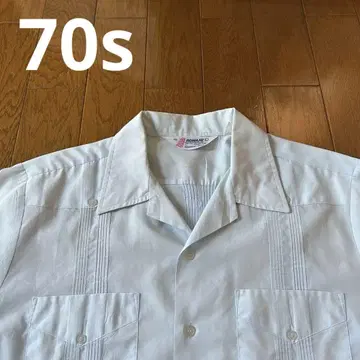 70s 쿠바 셔츠 스카이블루