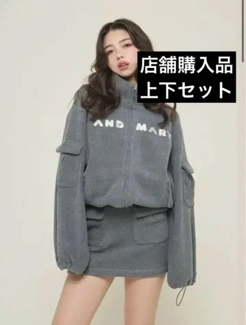 andmary Mary 로고 플리스 재킷