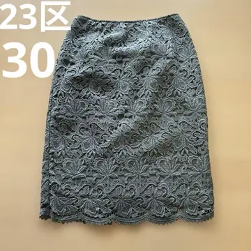 23구 작은 사이즈 레이스 스커트 30 카키