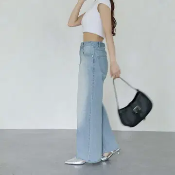 제본 [ Yuna 기획 ] 하이웨스트 스트레이트 데님 팬츠