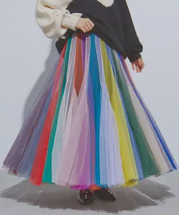 manana suerte 볼륨 스트라이프 샤샤 스커트