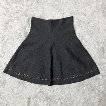 ZARA KNIT 자라 반지 체인 골드 니트 플레어 스커트 M