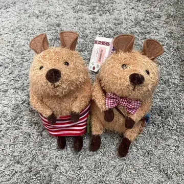 몬스이유 쿼카 쿼카 봉제 인형 2체 세트 일본제 레트로 레어
