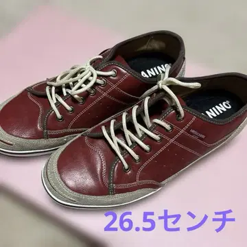 EDWIN 레드 가죽 로우컷 스니커즈 26.5
