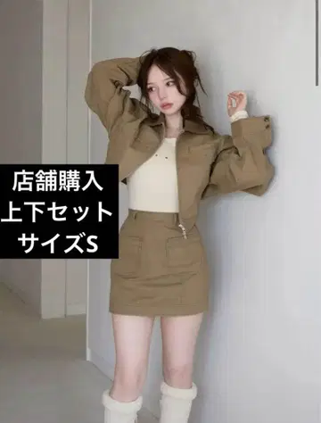 andmary Harper 트윌 미니 스커트 재킷 S